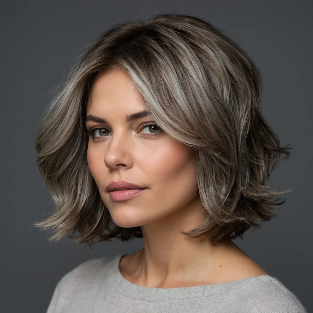 Layered Lob with Gray Blending