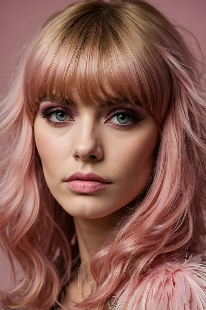 Leonardo Kino XL Vintageinspired feathered pink shag with soft