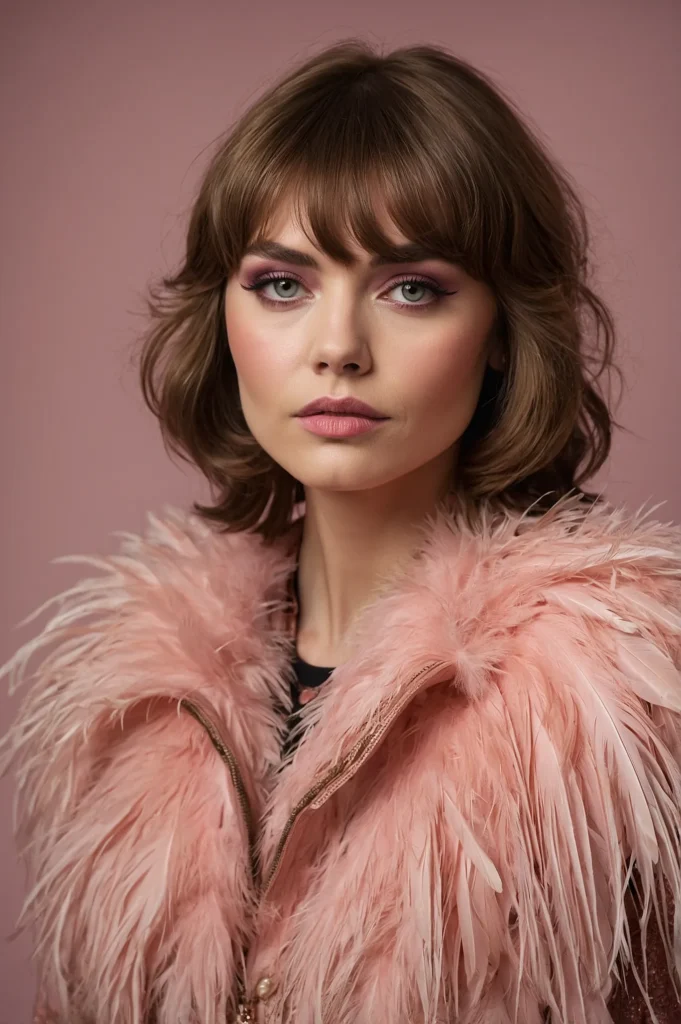 Leonardo Kino XL Vintageinspired feathered pink shag with soft