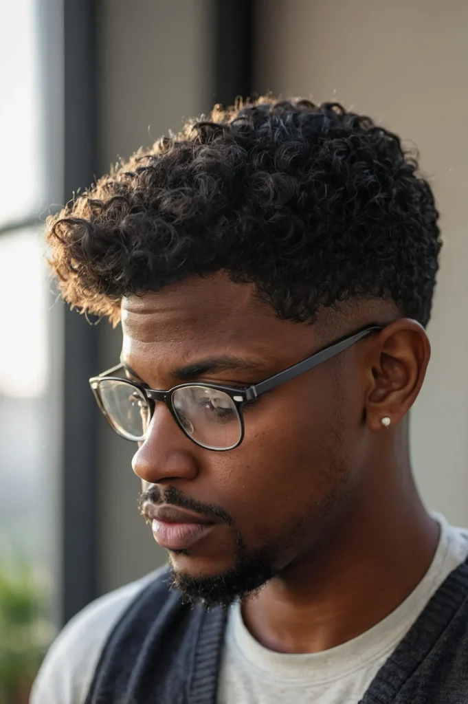 Low Fade PixieA Black man with a pixie cut fe