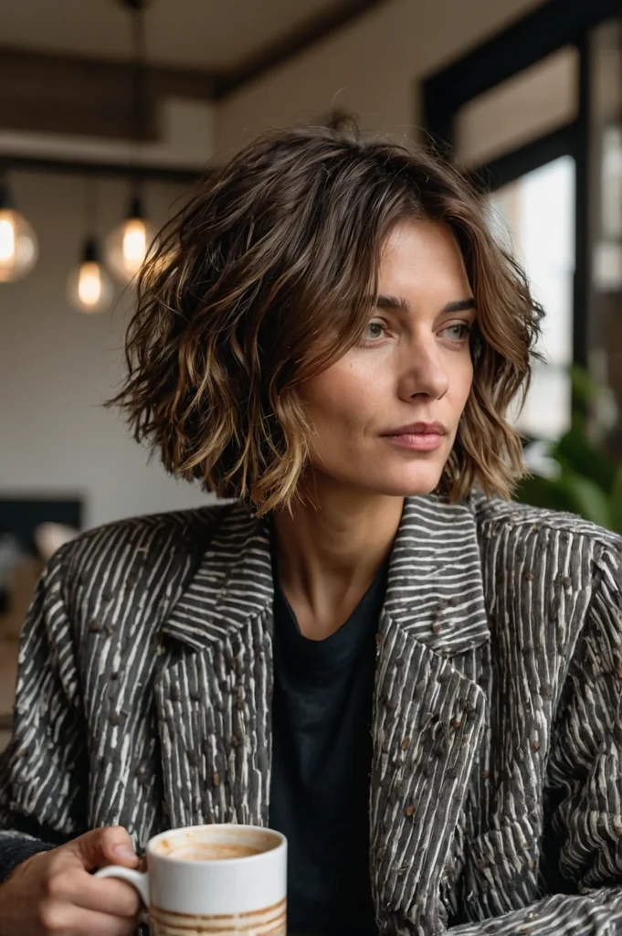 Messy French BobIntentionally tousled bob wit