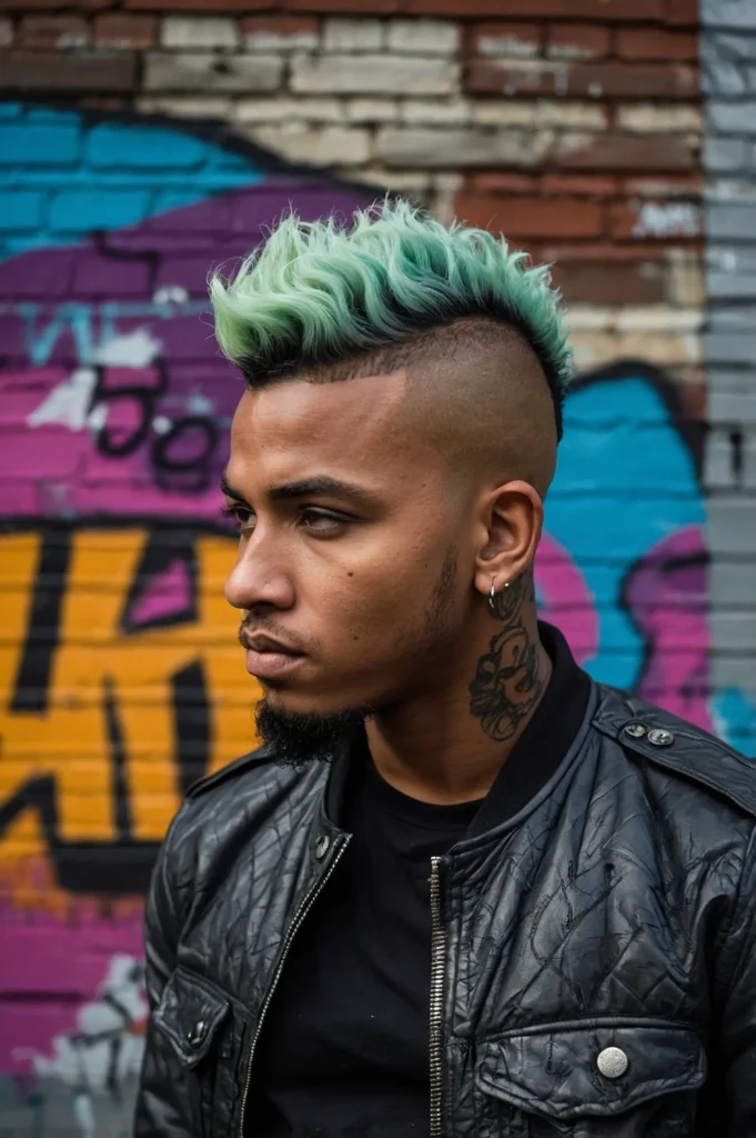Mohawk PixieA Black man with a short mohawkst