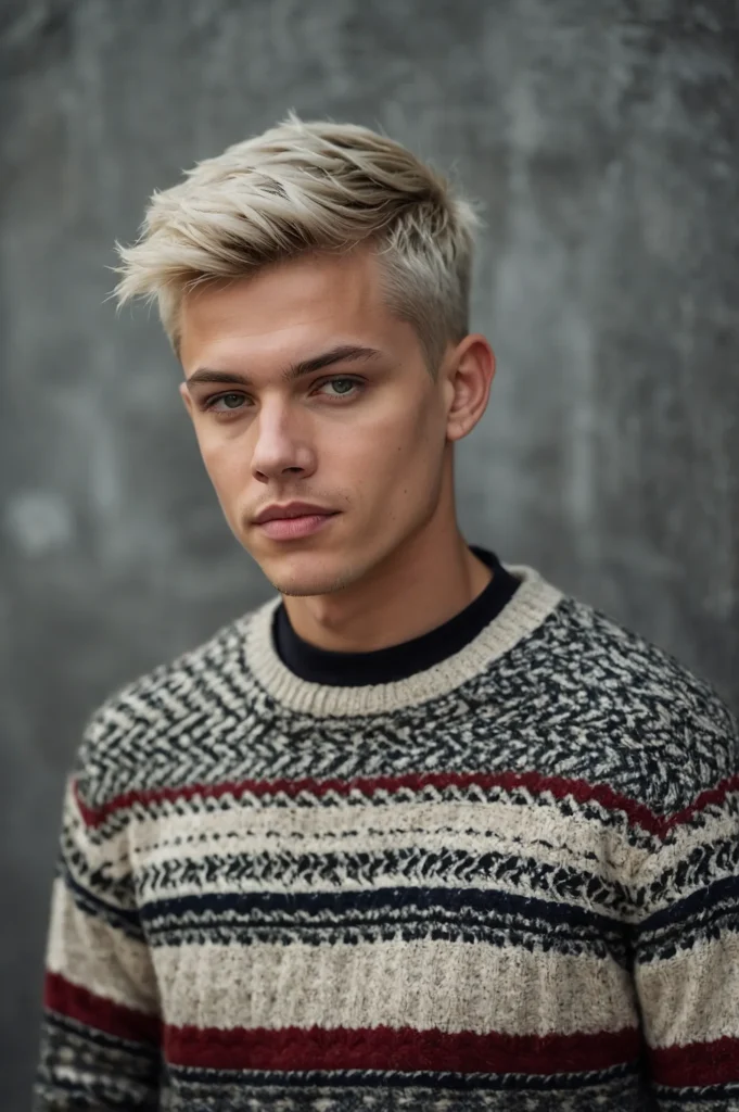 Pixie Cut with FadeWhite man with a short pix