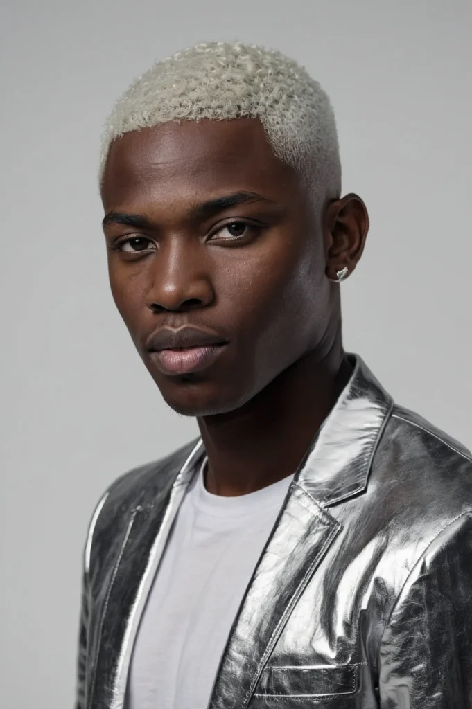 Platinum Dyed PixieA Black man with a super s