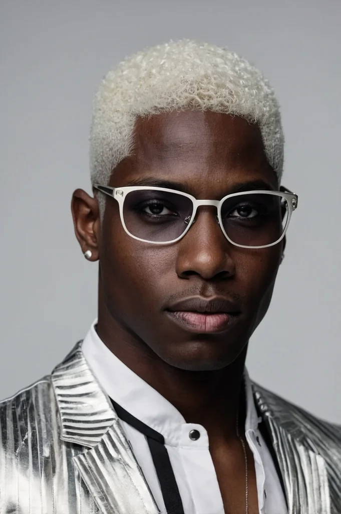 Platinum Dyed PixieA Black man with a super s