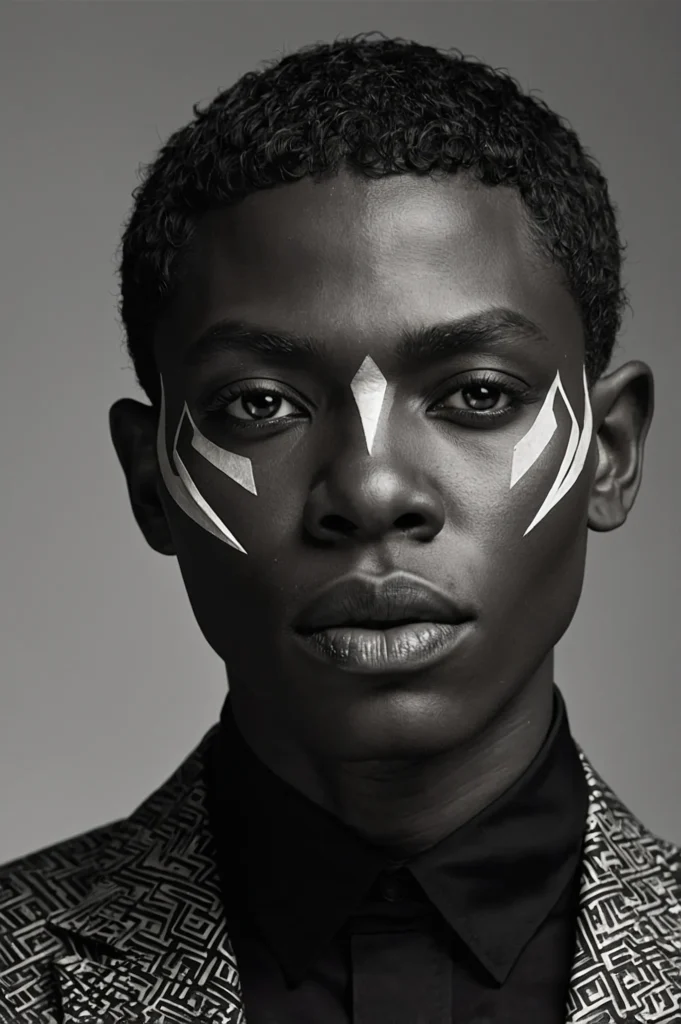 Sculpted Geometric PixieA Black man with a p