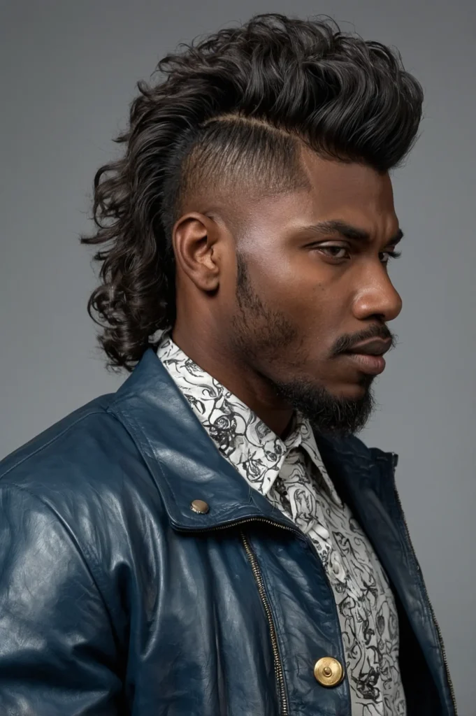 Shag Mullet Wolf CutA Black man sporting a sh
