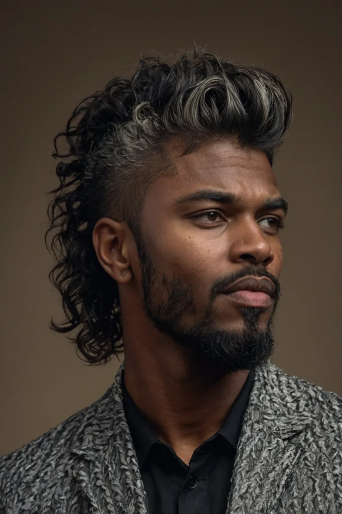 Shag Mullet Wolf CutA Black man sporting a sh