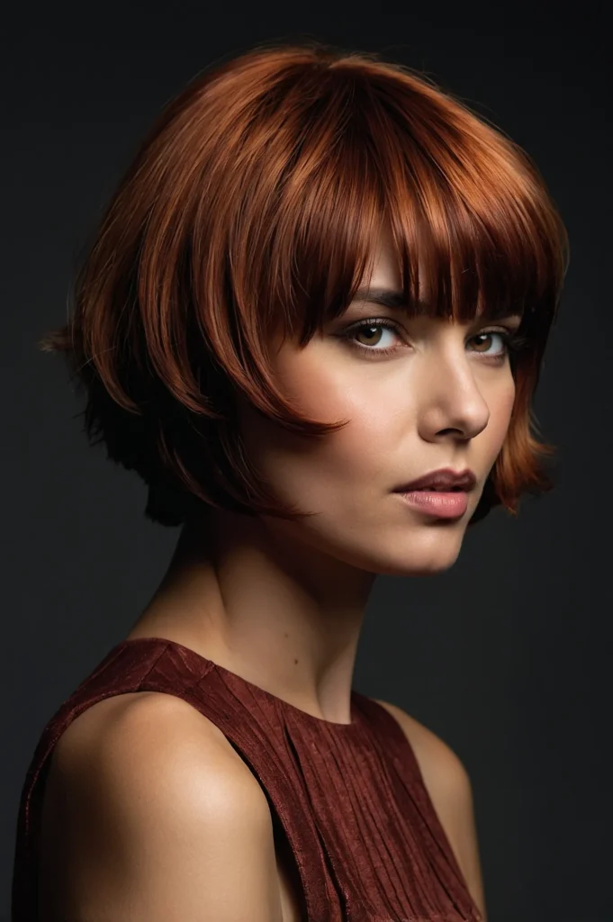 Short Feathered Bob with BangsBold choppy fe