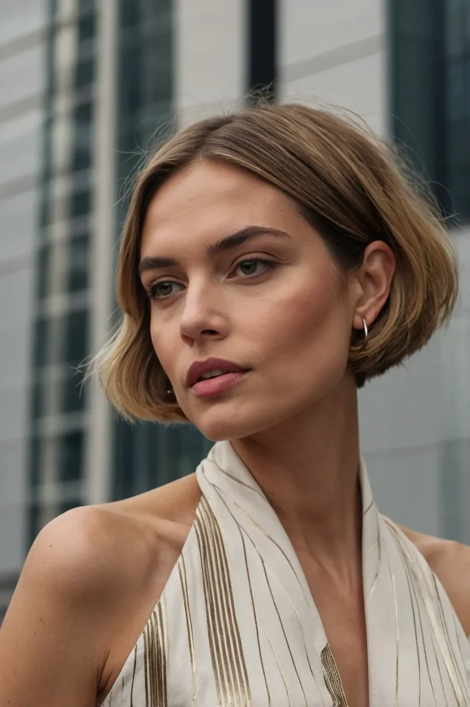 Short French Bob EarLengthVery short French b