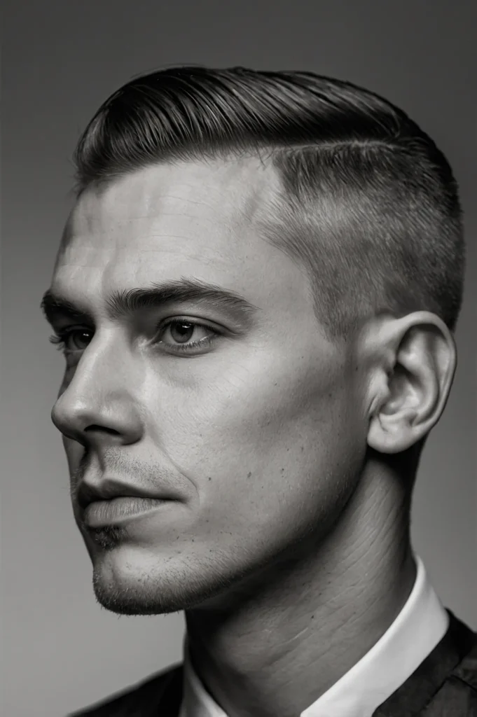 SideSwept Crew CutWhite man with longer top b ()