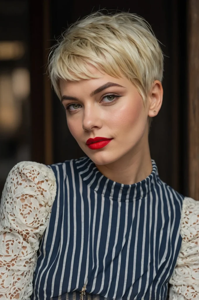 SideSwept Pixie CutShort pixie cut swept to o