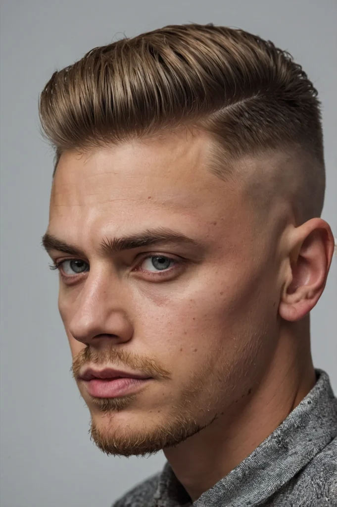 Skin Fade Crew CutWhite man with sharp skin f