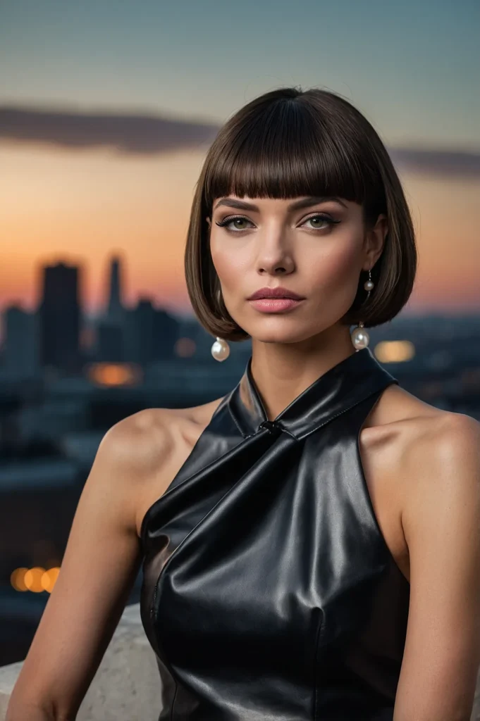Sleek French BobGlossy ultrasmooth bob with r