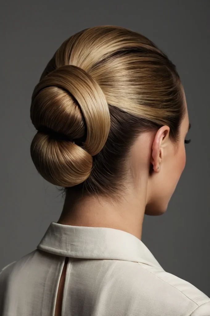 Sleek French Twist Chignon BananeA sleek pol