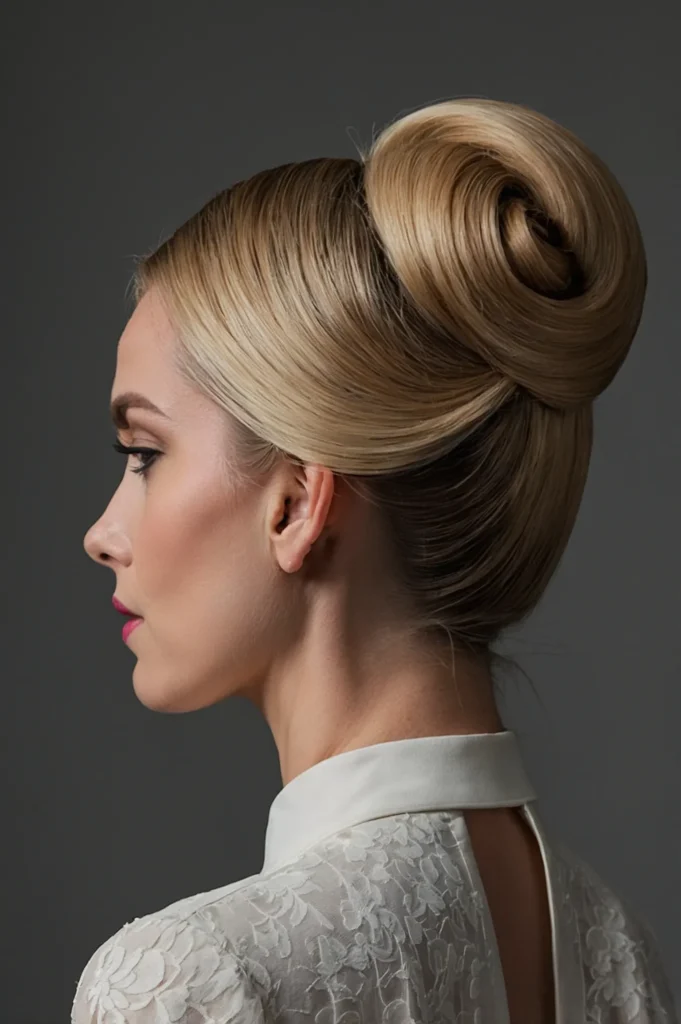Sleek French Twist Chignon BananeA sleek pol