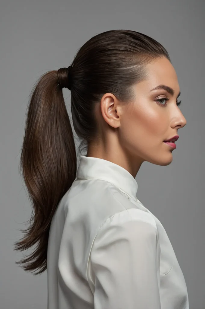 SlickedBack Low PonytailLow ponytail slicked