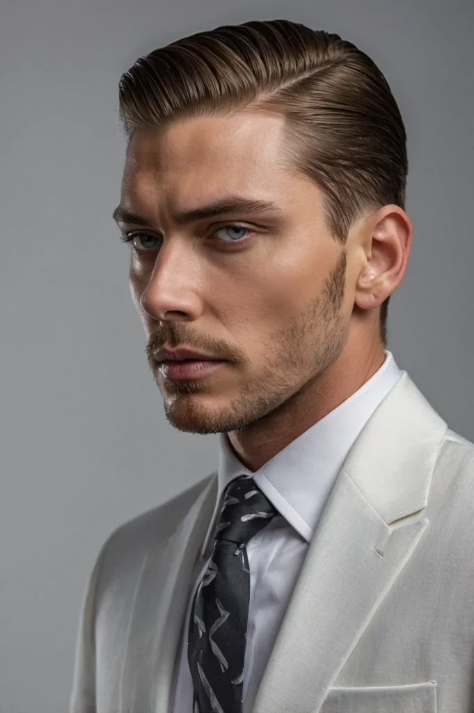 Slicked Edgar CutWhite man with slickedforwar
