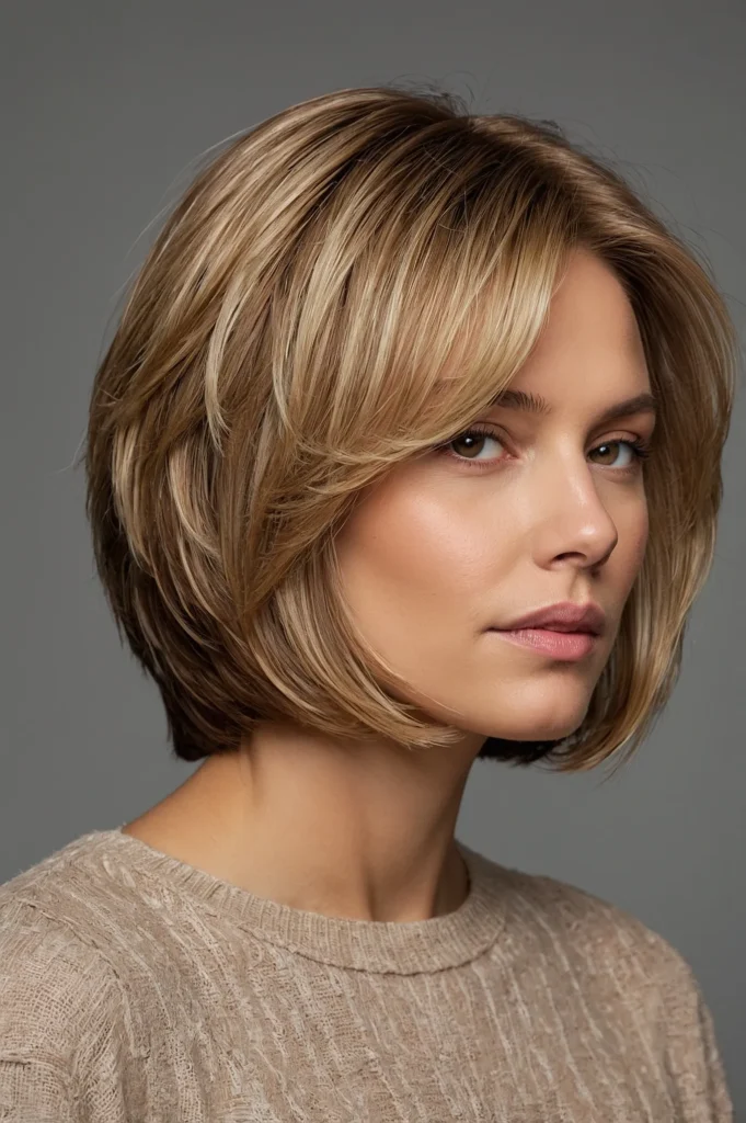 Soft Feathered Layered BobClassic bob with su