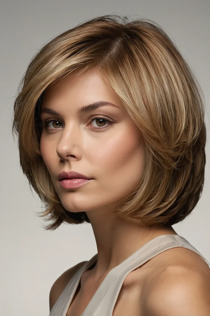 Soft Feathered Layered BobClassic bob with su