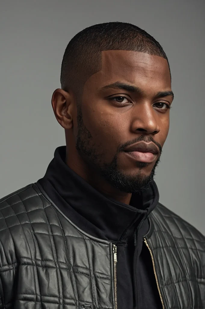 Taper Fade Buzz CutBlack American man with a