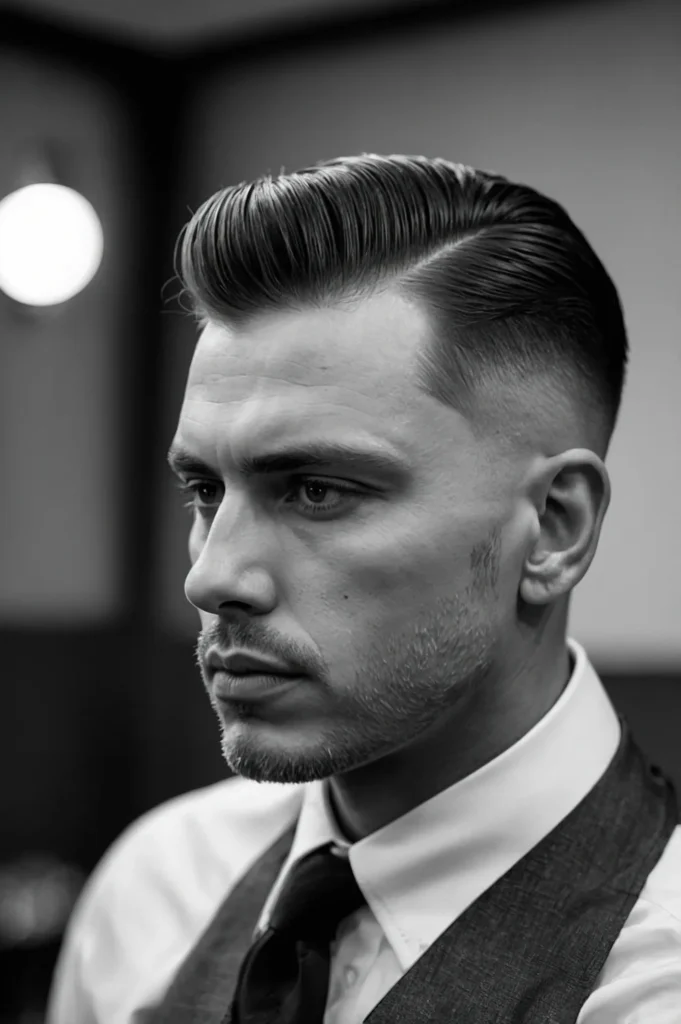 Taper Fade EdgarWhite man with Edgar haircut