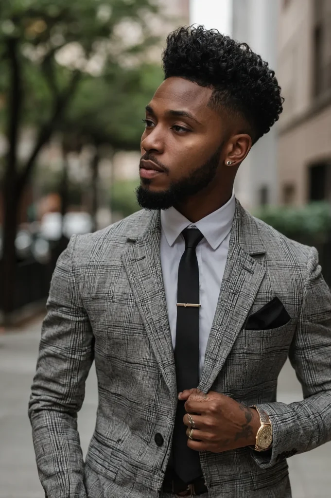 Temple Fade PixieA Black man with a pixie hai