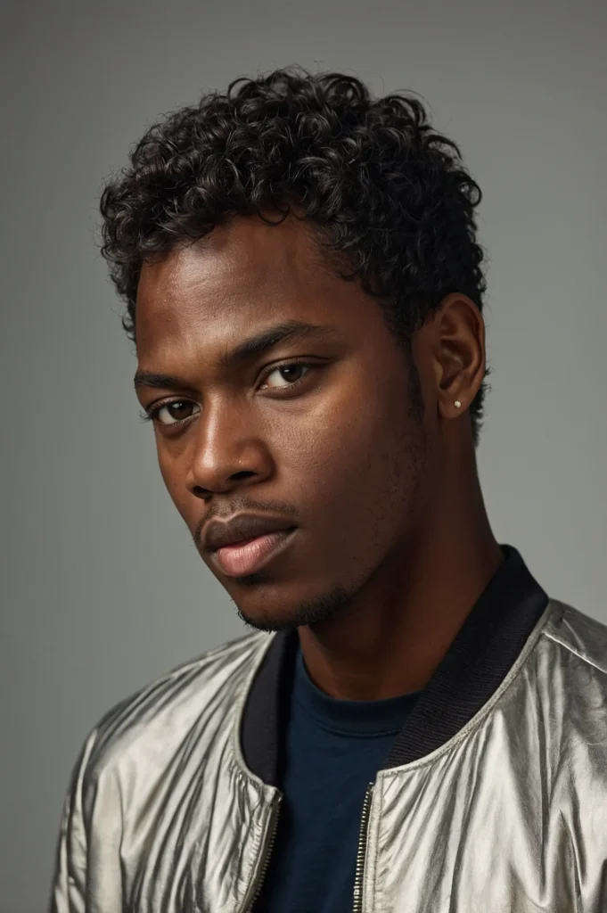 Textured Pixie CropA Black man with tousled s