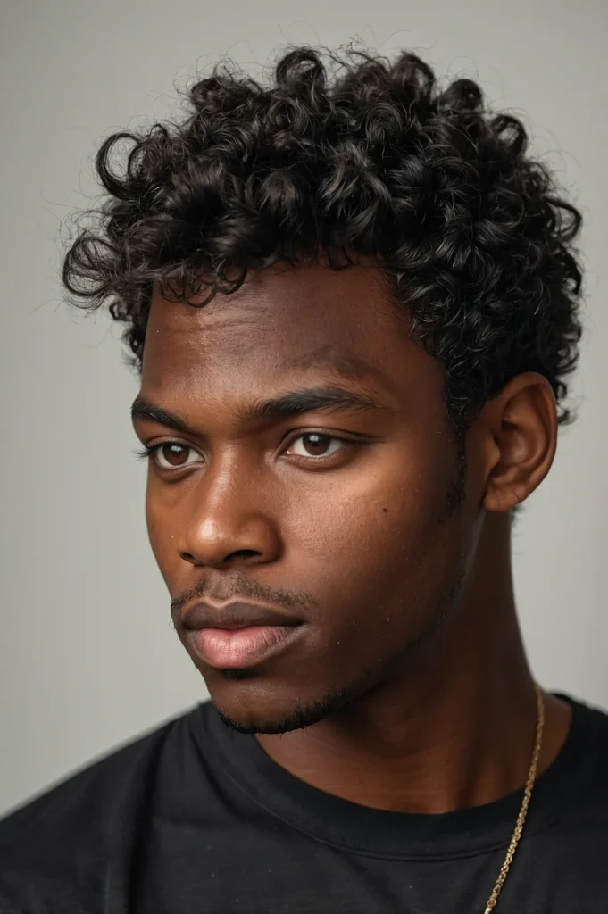 Textured Pixie CropA Black man with tousled s