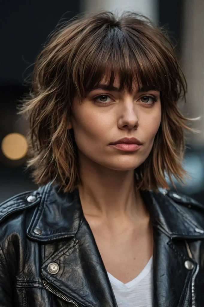 Textured Shag with BangsLayered shag haircut ()