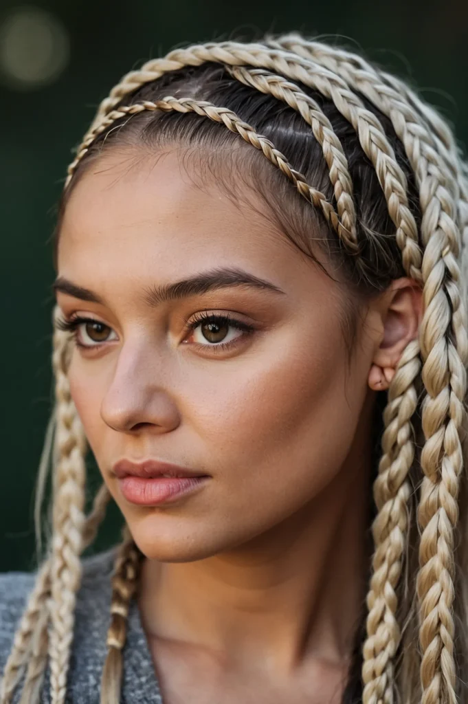 Tiny braids forming a delicate crown across t