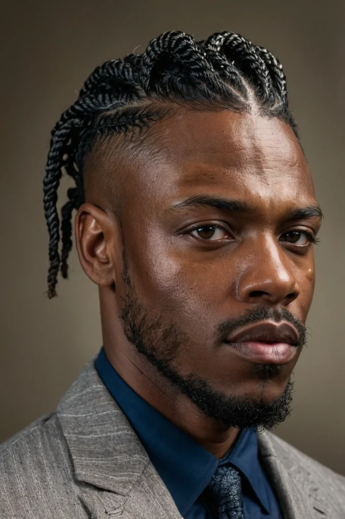 TwoStrand Twist Wolf CutA Black man featuring