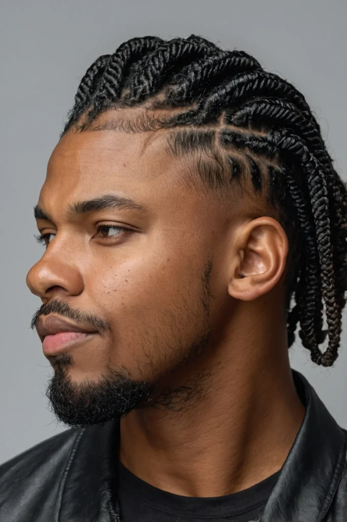 TwoStrand Twist Wolf CutA Black man featuring