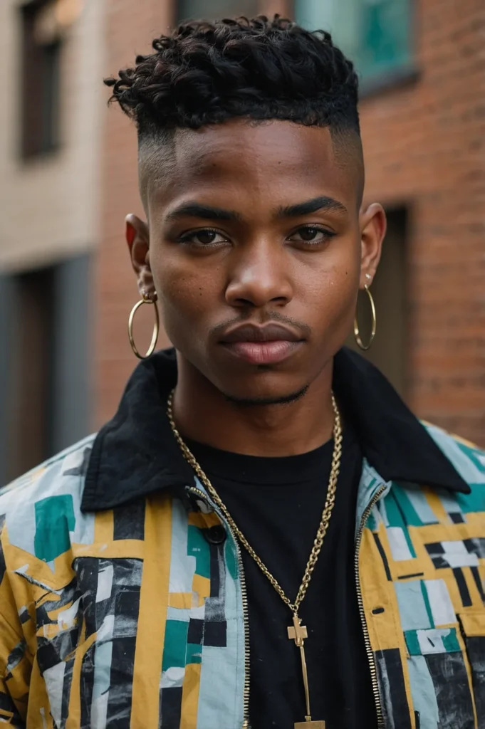 Undercut PixieA Black man with a pixie haircu