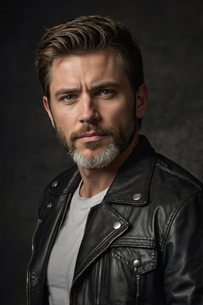 White male with wolf cut transitioning into a