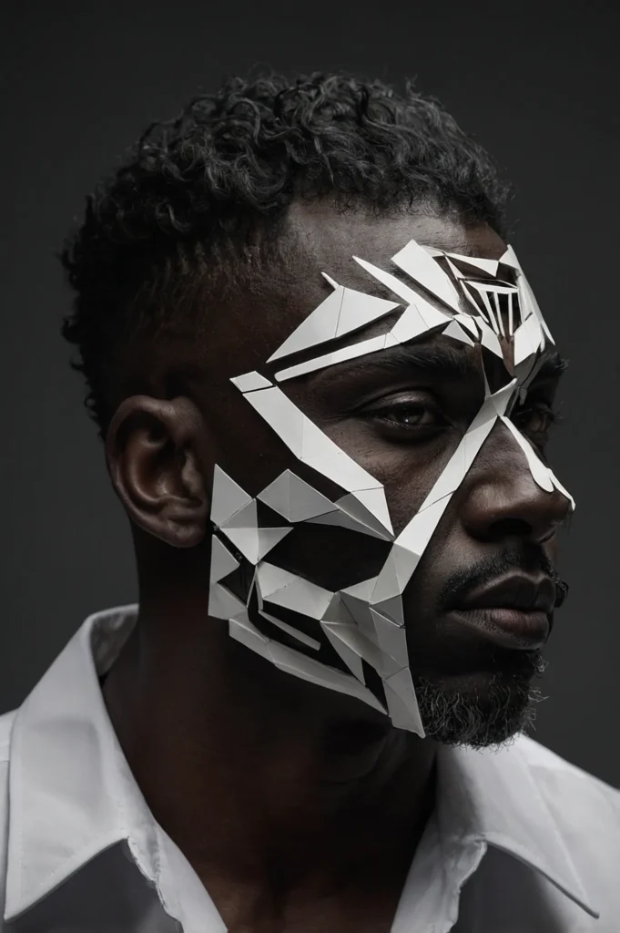 Wolf Cut with Sharp LineUpA Black man with a ()