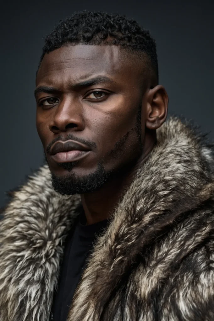 Wolf Cut with Sharp LineUpA Black man with a