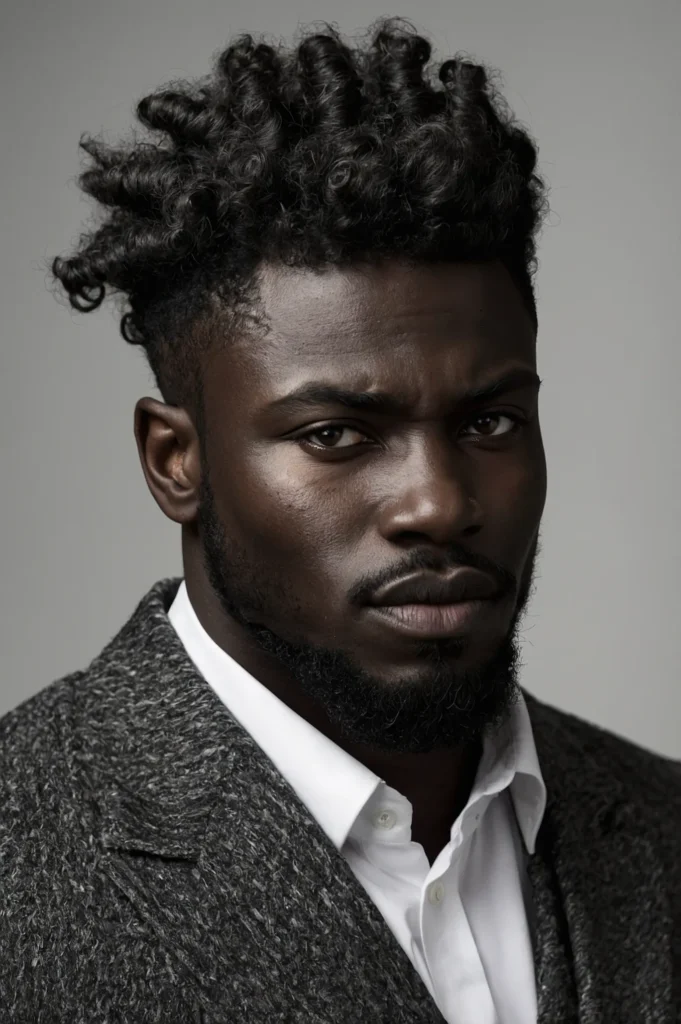 Wolf Cut with TwistOut TextureA Black man sho