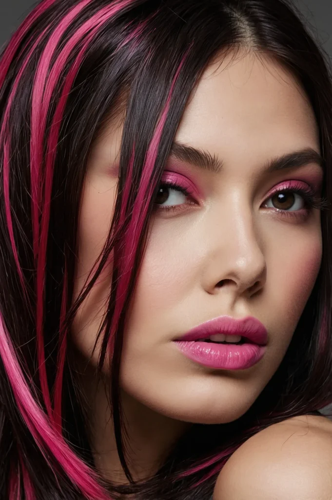or black hair with vi