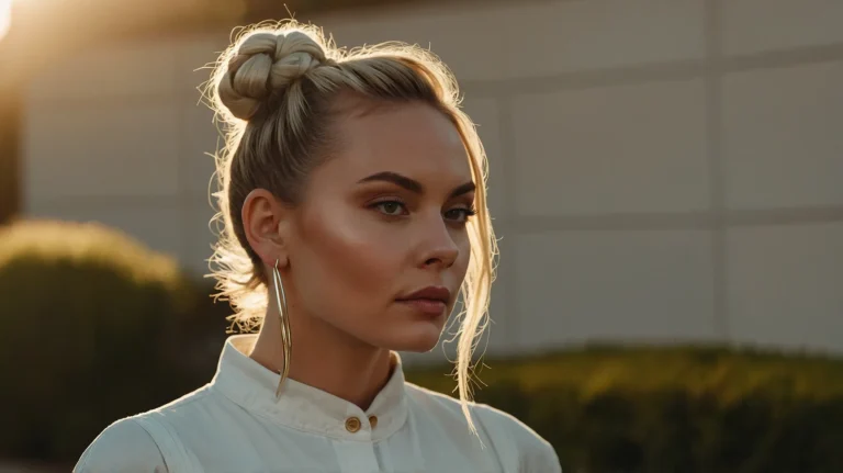 Leonardo Kino XL A stylish white woman with trendy space buns ()