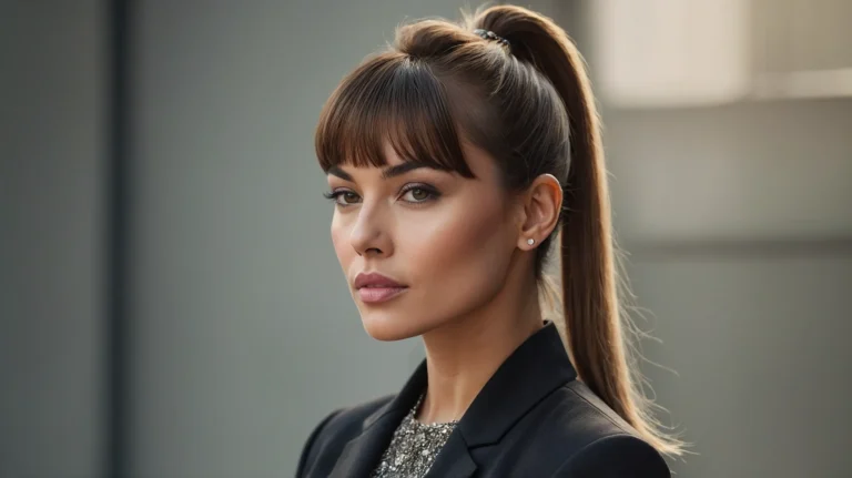 Leonardo Kino XL A stylish woman with a sleek high ponytail an