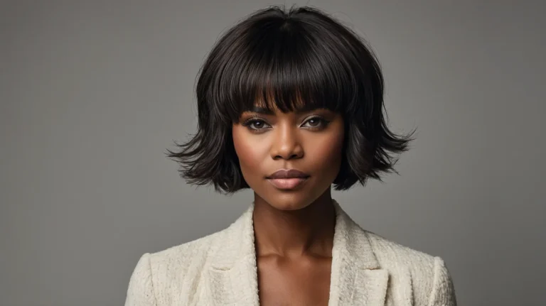 Leonardo Kino XL Black woman with stylish shag haircut and ban ()
