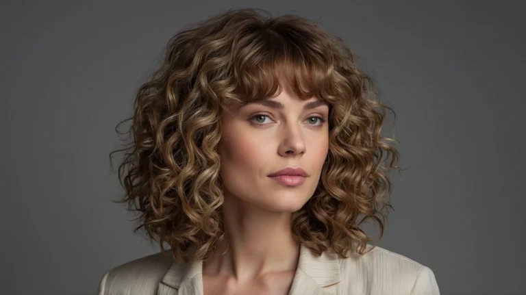 Leonardo Kino XL Confident white woman with curly hairstyle an