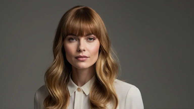 Leonardo Kino XL White woman with modern French bangs hairstyl