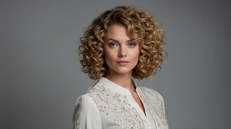 Leonardo Kino XL White woman with stylish curly Deva Cut hairs