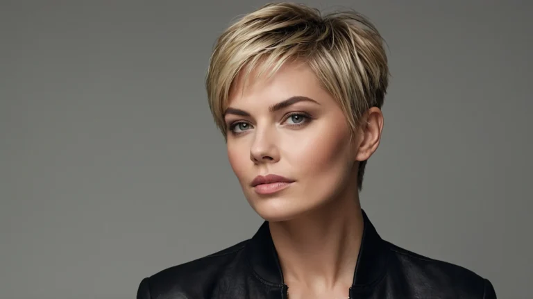 Leonardo Kino XL White woman with stylish short choppy haircut