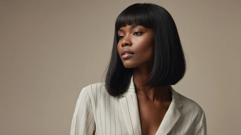 Leonardo Kino XL A stylish BLACK woman with long wispy bangs a