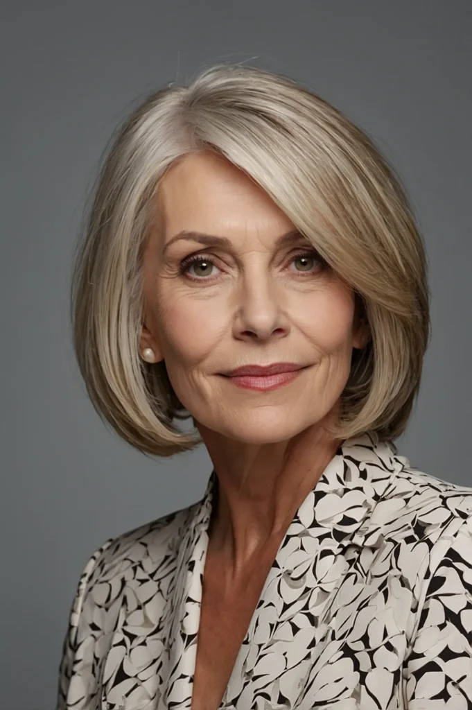 Asymmetrical BobUltrarealistic white woman ov