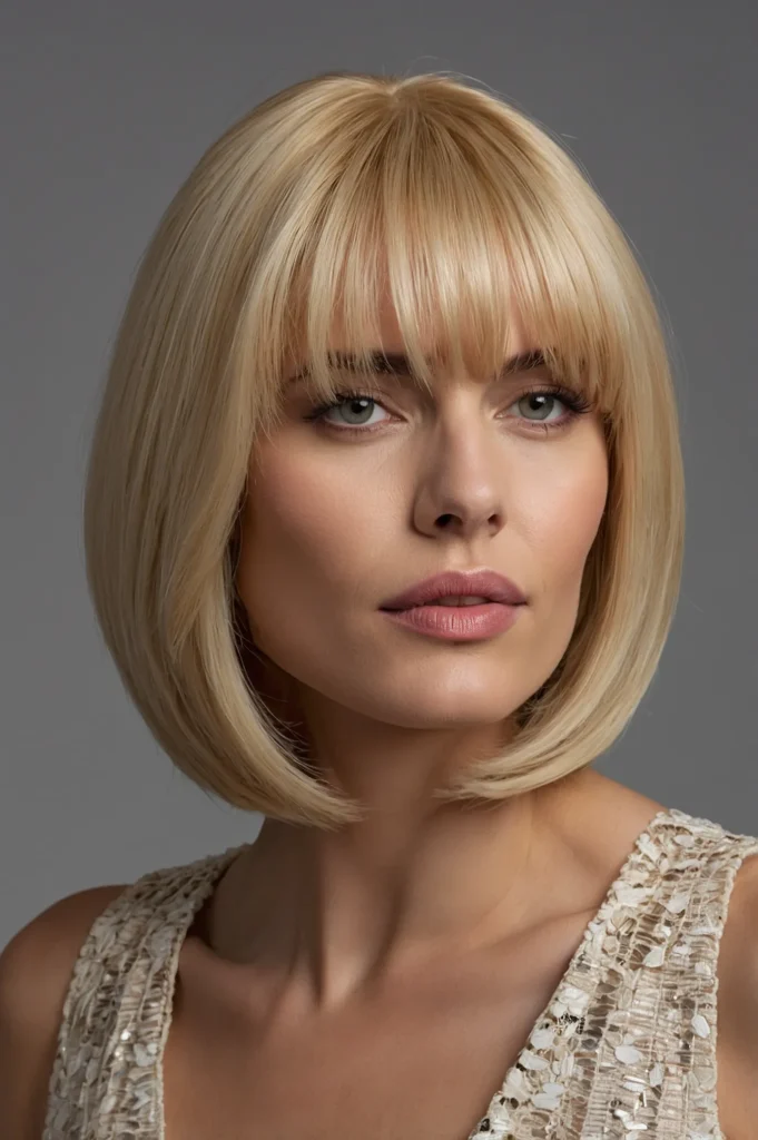 Blonde Lob Long Bob With SideSwept BangsUltra