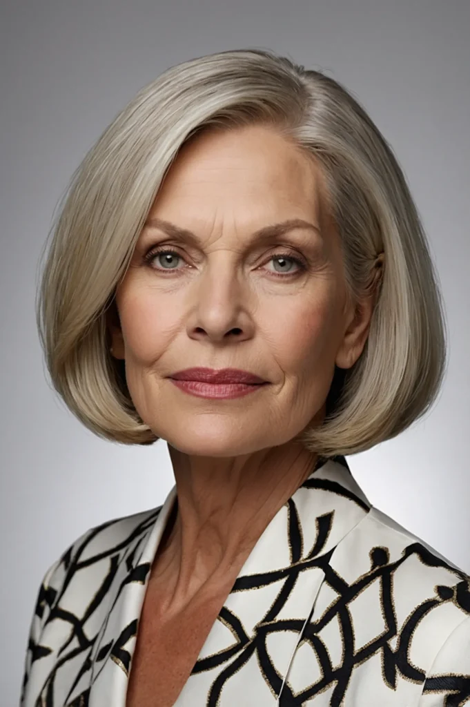 Blunt Bob White Woman Over Ultrarealistic b